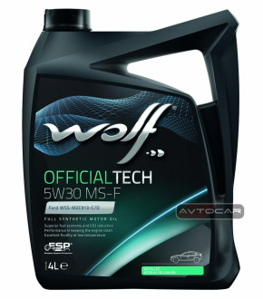 Синтетическое масло WOLF OFFICIALTECH 5W30 MS-F 5 литров