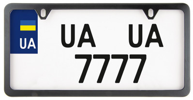 Рамка для номерного знака USA Type (CarLife) NH480 нержавейка черная