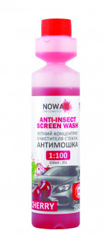 Жидкость в бачок омывателя NOWAX NX25225 аромат: вишня, упаковка рассчитана на 25 литров, 250мл
