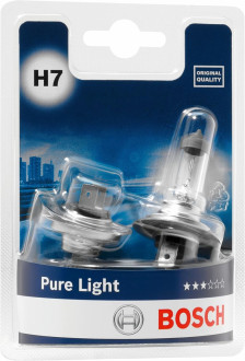 Комплект галогеновых ламп BOSCH Pure Light H7 55W 12V PX26d (1987301411) 2шт./ блистер