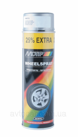 Краска акриловая для дисков серебристая MOTIP Wheel Spray (аэрозоль 500мл.) 04007IG