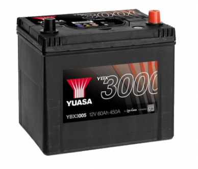 Аккумулятор YUASA SMF Battery 60Ah (450A) -/+ (0) YBX3005