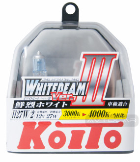 Автолампы Koito WhiteBeam III, 4000K, H27, 2шт., P0729W
