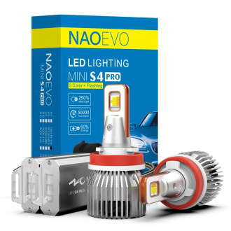 Лампы светодиодные NAOEVO S4 LED H11 Flip Chip 9-16V 2*30W 3600Lm 3000K-4300K-6500K (S4-H8/H9/H11/H16)