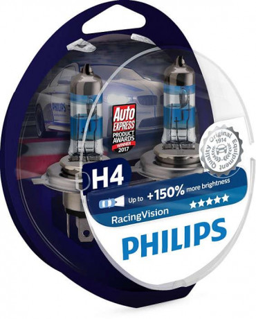 Автолампы Philips RacingVision +150% H4 60/55W 12342RV (2шт.)