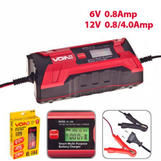 Зарядное устр-во  VOIN VL-144 6&amp;12V/0.8-4.0A/3-120AHR/LCD/Импульсное (VL-144)
