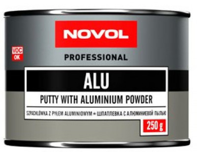 Шпатлевка Novol Alu с добавкой алюминиевой пыли (упаковка 250гр) 1160