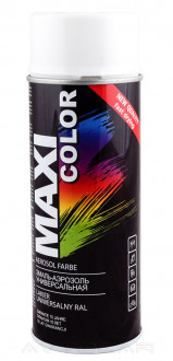 Акриловая краска Maxi Color RAL9003 сигнально-белый 400мл.