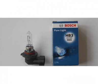 Галогеновая лампа BOSCH Pure Ligh HB3 60W 12V P20d (1987302152)