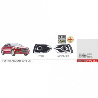 Фары доп.модель Hyundai Accent/2018-/HY-372W/HB4(9006)-12V51W/эл.проводка (HY-372W)