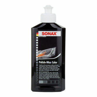 Цветной полироль с воском чёрный 250 мл SONAX Polish&amp;Wax Color NanoPro (296141)