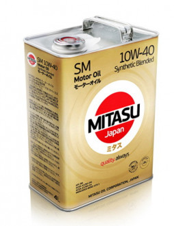 Масло моторное MITASU MOTOR OIL SM 10W-40 Synthetic Blended 4 литра