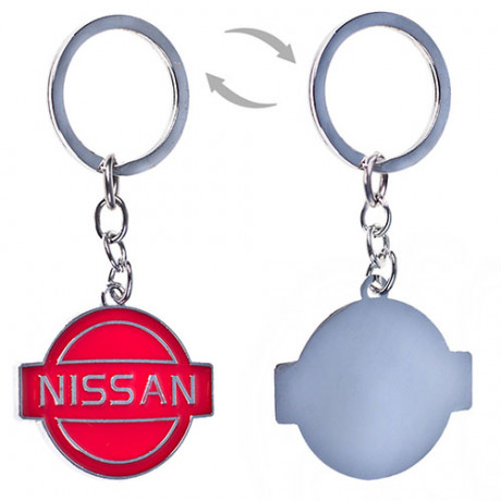 Брелок металлический цветной на цепочке NISSAN CN односторонний (металл цветн. NS CN)