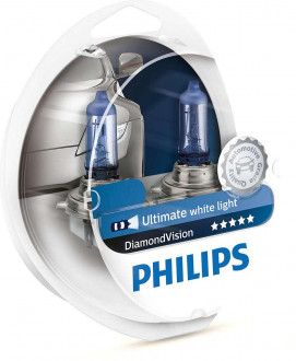 Автолампы Philips Diamond Vision 5000K H11 (комплект 2шт) 12362DV