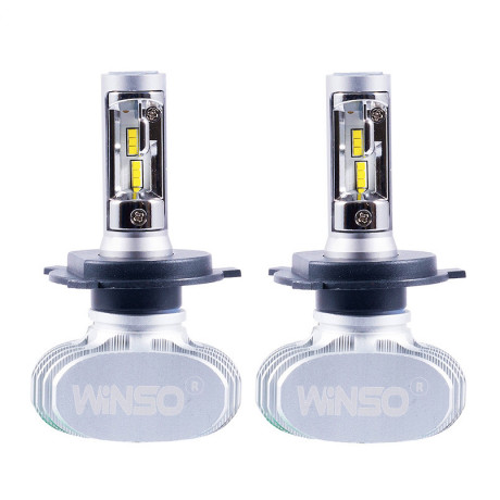 Лед лампы Winso LED H4 12/24V 50Вт световой поток 4000LM температура 6000К (комплект 2шт)