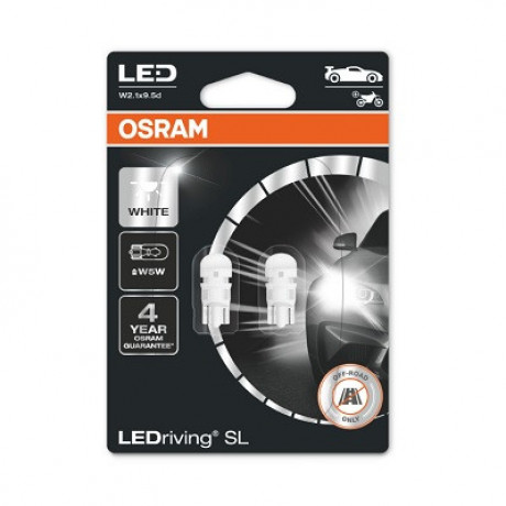 Автолампы светодиодные W5W LED 12V 1W 6000K W2,1X9,5D Osram LEDriving W5W LED (2825DWP-02B)