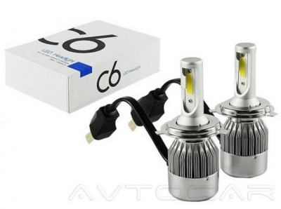 Комплект LED ламп C6 HeadLight H4 12V COB