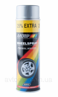 Краска акриловая для дисков MOTIP Wheel Spray серебро (аэрозоль 500мл.) 04007IG