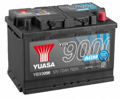 Аккумулятор YUASA AGM Start Stop Plus Battery 70Ah (760A) -/+ (0)  YBX9096 