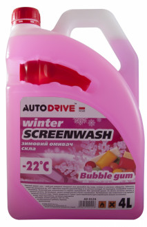 Зимняя жидкость для стекла Autodrive Winter Screenwash -22°C (4L) Bubble Gum