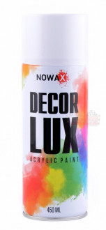 Акриловая краска белая матовая NOWAX Decor Lux (аэрозоль 450мл.) NX48013
