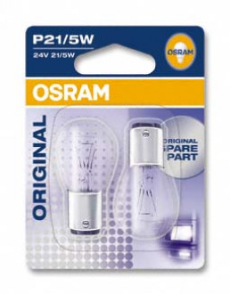 Указательные лампа накаливания OSRAM 7511-02B P21W 24V BA15s 2X10 Blister