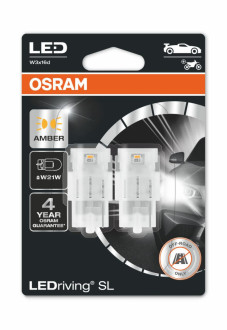 Лампы светодиодные Osram Ledriving SL W21W 1.3W (2шт.)  янтарно-желтый 7705DYE-02B
