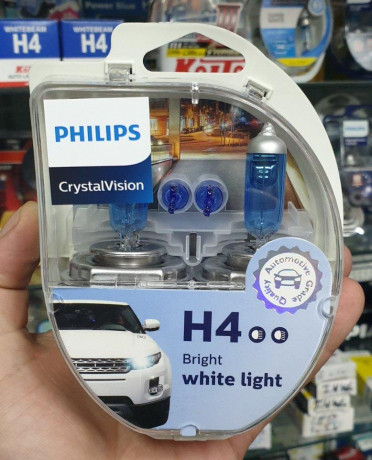 Автолампы Philips CrystalVision 4300K Н4 комплект 2шт + W5W 12342CV