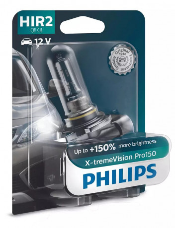 Автолампы Philips X-tremeVision Pro150 HIR2 12V 55W PX22D (9012XVPB1) 1шт