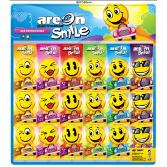 Освежитель воздуха AREON сухой листик Smile Dry MIX на планшете (SMILE MIX)