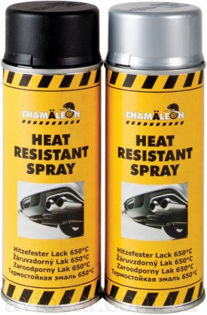 Черная высокотемпературная краска Chamaleon Heat Resistant Spray 650°С аэрозоль 400мл 26601