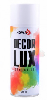 Акриловая белая краска Nowax Decor Lux (аэрозоль 450мл.) NX48012