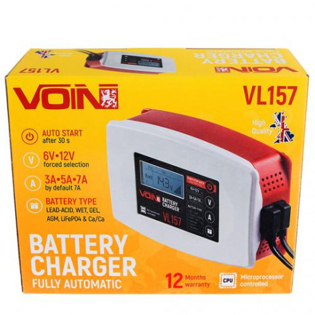 Зарядное устр-во  VOIN VL-157 6&amp;12V/3-5-7A/3-150AHR/LCD/Импульсное (VL-157)