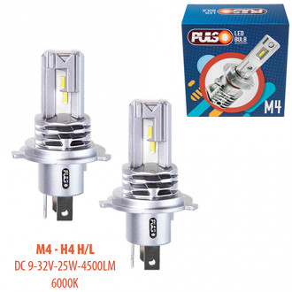 Лампы PULSO M4-H4-H/L/LED-chips CREE/9-32v/2x25w/4500Lm/6000K (M4-H4)