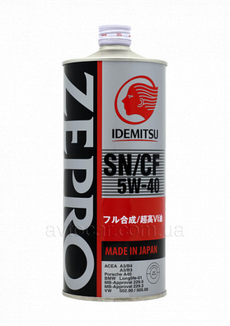 Моторное масло Idemitsu Zepro Euro Spec SAE 5W-40 (SN/CF) 1литр 1849054