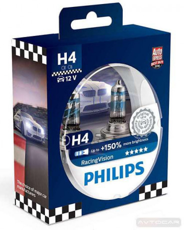 Автолампы Philips RacingVision +150% H4 60/55W 12342RV (2шт.)