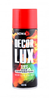 Краска термостойкая красная NOWAX Decor Lux 370°C (аэрозоль 450мл.) NX48040