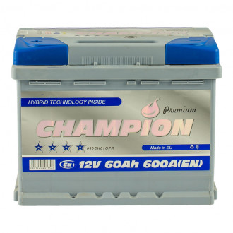 Аккумулятор Champion Premium 60Ah 600A &quot;0&quot; (+ справа)