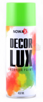 Акриловая краска светло-зеленая Nowax Decor Lux RAL 6018 (аэрозоль 450мл.) NX48027