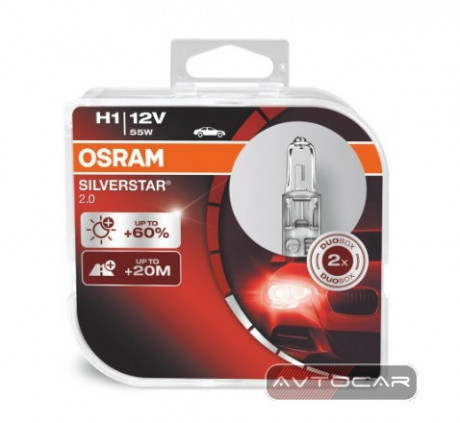 OSRAM SILVERSTAR 2.0 лампы +60% света Н1 64150SV (2шт)