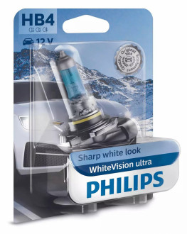 Автолампы Philips WhiteVision Ultra HB4 12V 51W 4200K P22D (9006WVUB1) 1шт