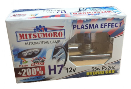 Автолампы MITSUMORO Н7 Plasma Effect +200% 12V 55W Px26d (M72720 NB/2)
