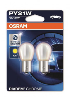Автолампы Osram Diadem Chrome PY21W (комплект 2 шт.) 7507DC