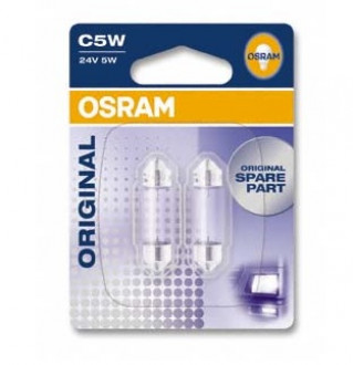Указательные лампа накаливания OSRAM 6423-02B C5W 36mm 24V SV8.5-8 10X2 Blister