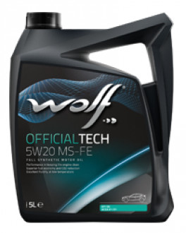 Синтетическое масло WOLF OFFICIALTECH 5W20 MS-FE 5л.