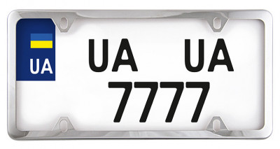 Рамка квадратная для номерного знака USA Type (CarLife) NH450 нержавейка хром