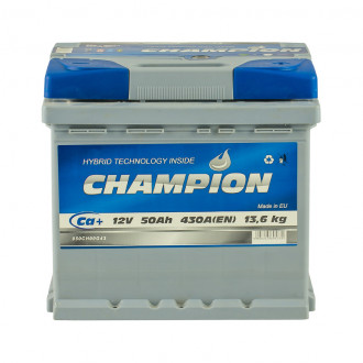 Аккумулятор Champion 50Ah пусковой ток 430A  &quot;1&quot; (+ слева)