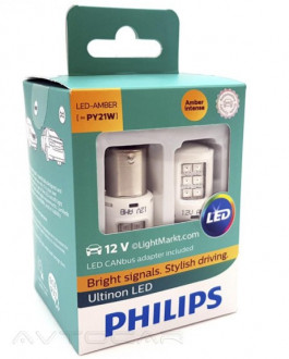 Лампы светодиодные 12V PY21W 21W PHILIPS LED+ smart Canbus (4 шт.) 11498 ULAX2