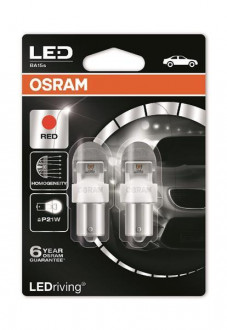 Автолампы Osram LEDriving P21W LED PR21W LED 12V 2W BA15S (7556R-02B)