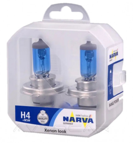 Галогенные лампы Narva H4 48680 Range Power White (2шт.)